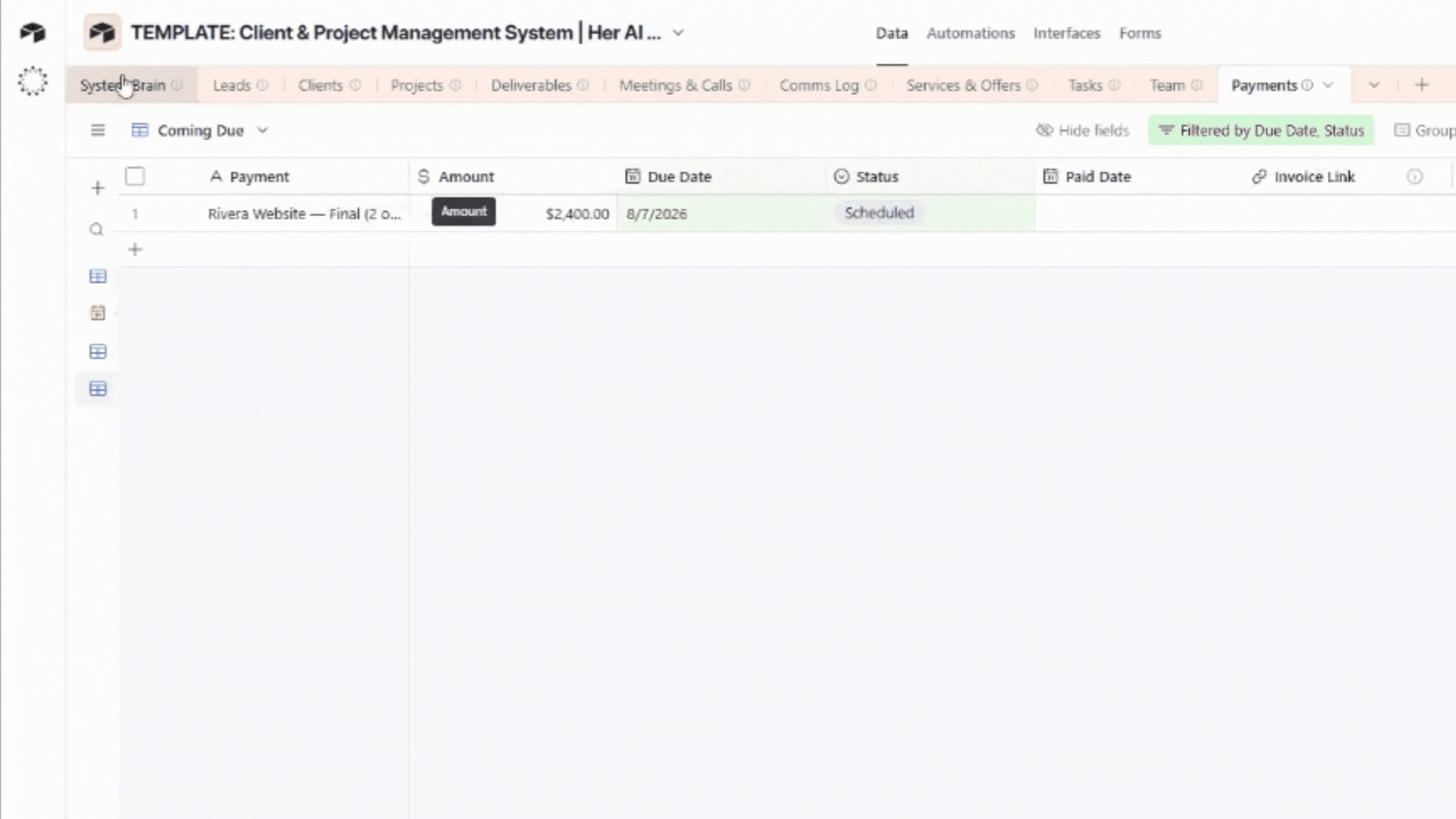 The Client Project System in action
